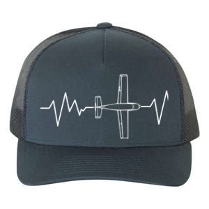 Heartbeat Airplane Aviation Aircraft Pilot Plane Gift Yupoong Adult 5-Panel Trucker Hat