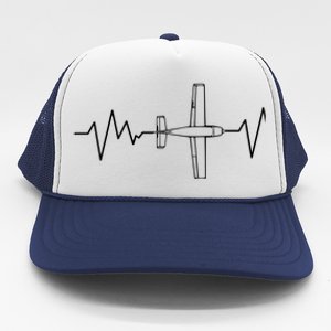 Heartbeat Airplane Aviation Aircraft Pilot Plane Gift Trucker Hat