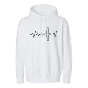 Heartbeat Airplane Aviation Aircraft Pilot Plane Gift Garment-Dyed Fleece Hoodie