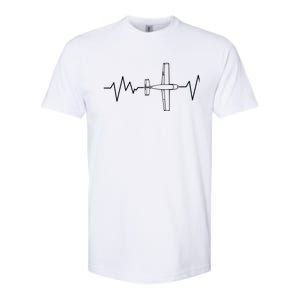 Heartbeat Airplane Aviation Aircraft Pilot Plane Gift Softstyle CVC T-Shirt