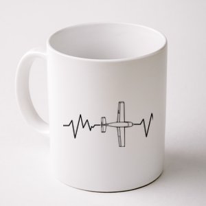 Heartbeat Airplane Aviation Aircraft Pilot Plane Gift Coffee Mug