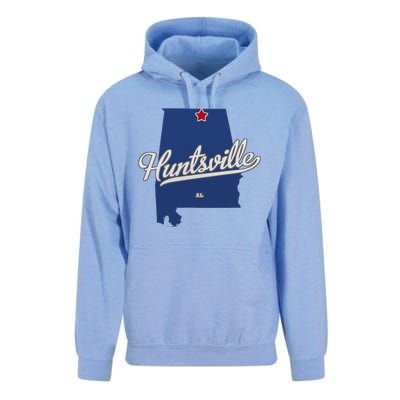 Huntsville Alabama Al Map Unisex Surf Hoodie