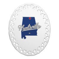 Huntsville Alabama Al Map Ceramic Oval Ornament