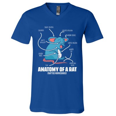 Humorous Animal Anatomy Rat Body Part For Rodent Lovers Meaningful Gift V-Neck T-Shirt