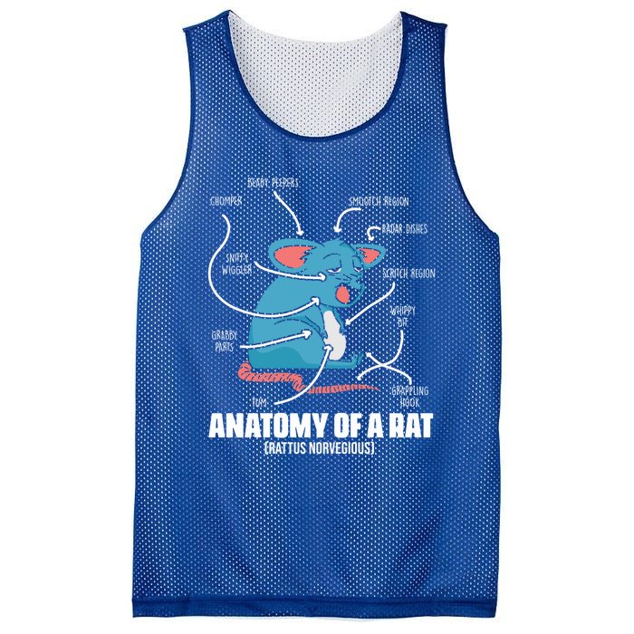 Humorous Animal Anatomy Rat Body Part For Rodent Lovers Meaningful Gift Mesh Reversible Basketball Jersey Tank