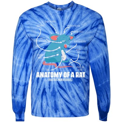 Humorous Animal Anatomy Rat Body Part For Rodent Lovers Meaningful Gift Tie-Dye Long Sleeve Shirt