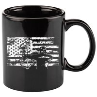 Hunting Archer American Flag Bowhunting Hunter Men 11oz C Handle Ceramic Mug