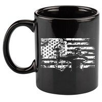 Hunting Archer American Flag Bowhunting Hunter Men 11oz C Handle Ceramic Mug