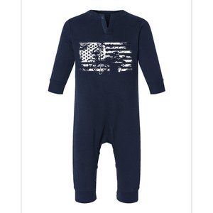 Hunting Archer American Flag Bowhunting Hunter Men Infant Fleece One Piece