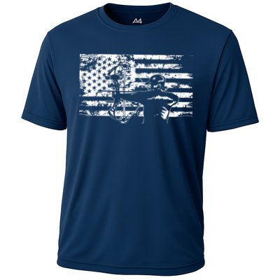 Hunting Archer American Flag Bowhunting Hunter Men Performance Shirt