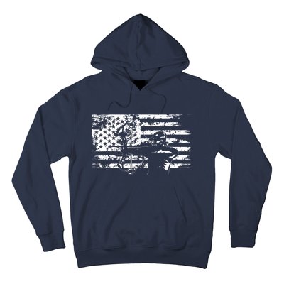 Hunting Archer American Flag Bowhunting Hunter Men Hoodie