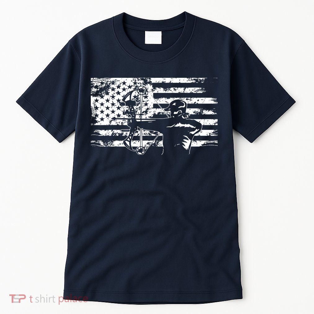 Hunting Archer American Flag Bowhunting Hunter Men Tall T-Shirt