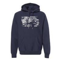 Hunting Archer American Flag Bowhunting Hunter Men Premium Hoodie