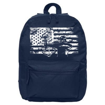 Hunting Archer American Flag Bowhunting Hunter Men 16 in Basic Backpack