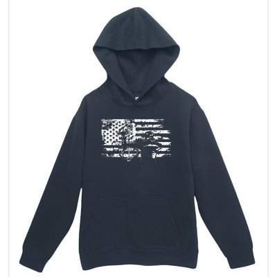 Hunting Archer American Flag Bowhunting Hunter Men Urban Pullover Hoodie