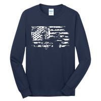 Hunting Archer American Flag Bowhunting Hunter Men Tall Long Sleeve T-Shirt