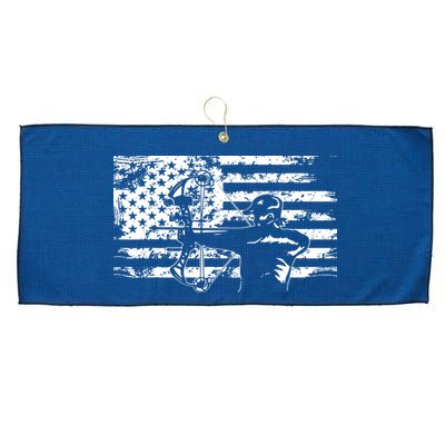 Hunting Archer American Flag Bowhunting Hunter Men Large Microfiber Waffle Golf Towel