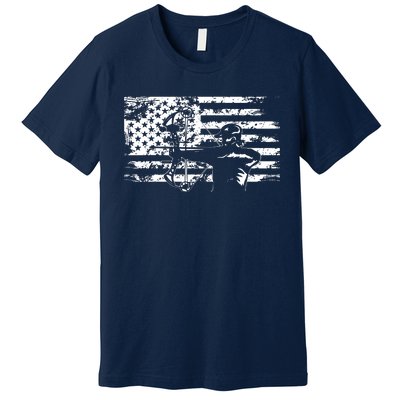 Hunting Archer American Flag Bowhunting Hunter Men Premium T-Shirt