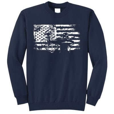 Hunting Archer American Flag Bowhunting Hunter Men Tall Sweatshirt