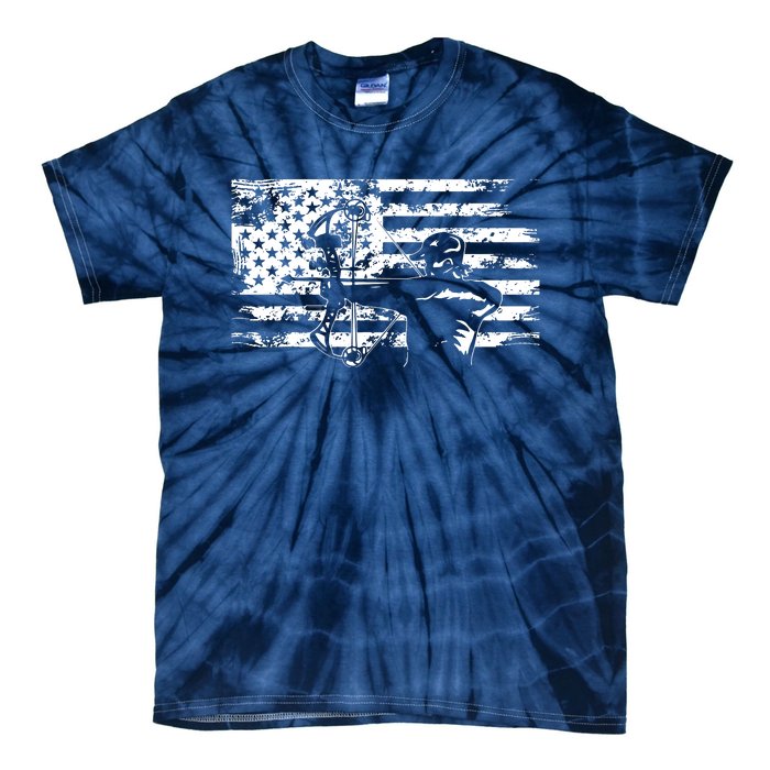 Hunting Archer American Flag Bowhunting Hunter Men Tie-Dye T-Shirt