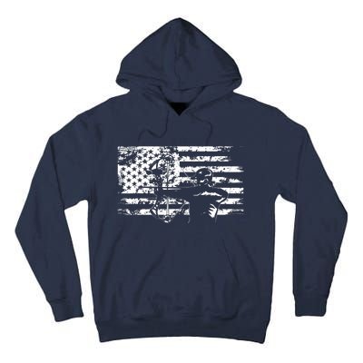 Hunting Archer American Flag Bowhunting Hunter Men Tall Hoodie