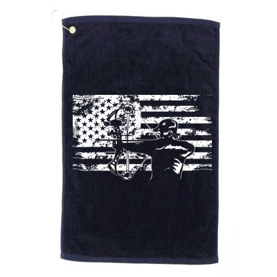 Hunting Archer American Flag Bowhunting Hunter Men Golf Towel