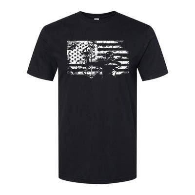 Hunting Archer American Flag Bowhunting Hunter Men Softstyle CVC T-Shirt