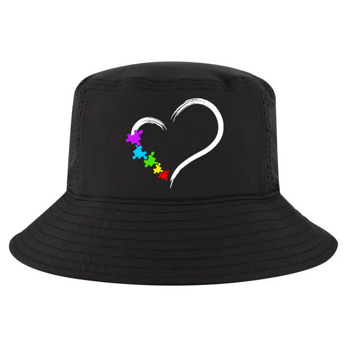 Heart Autism Awareness Love Puzzle Simple Idea Autism Family Cool Comfort Performance Bucket Hat