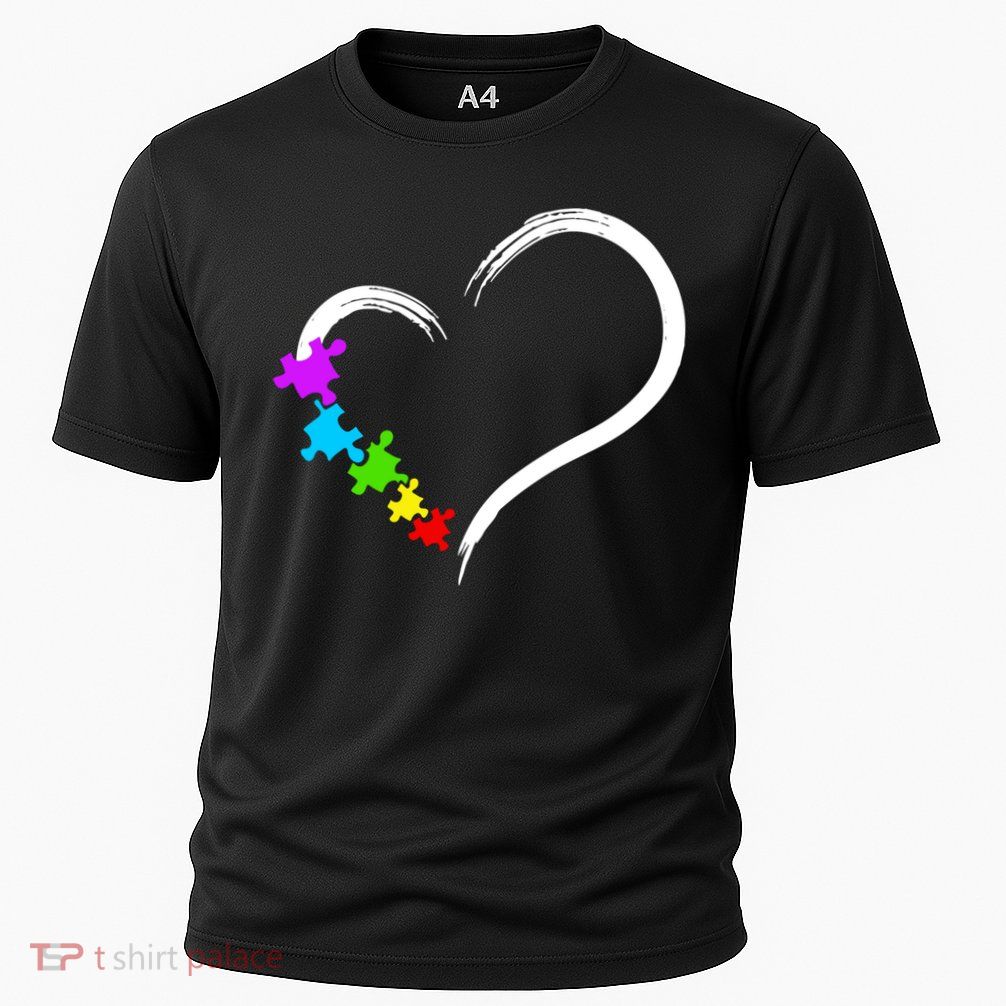 Heart Autism Awareness Love Puzzle Simple Idea Autism Family Performance Shirt