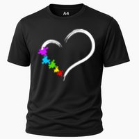 Heart Autism Awareness Love Puzzle Simple Idea Autism Family Cooling Performance Crew T-Shirt