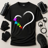 Heart Autism Awareness Love Puzzle Simple Idea Autism Family Cooling Performance Crew T-Shirt