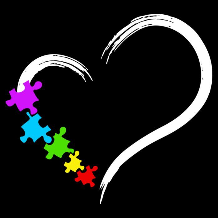 Heart Autism Awareness Love Puzzle Simple Idea Autism Family 7-Panel Snapback Hat