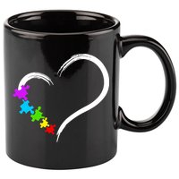 Heart Autism Awareness Love Puzzle Simple Idea Autism Family 11oz C Handle Ceramic Mug