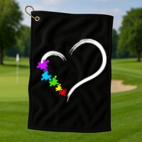 Heart Autism Awareness Love Puzzle Simple Idea Autism Family Golf Towel