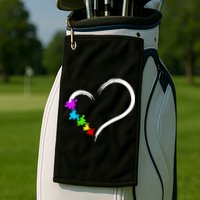 Heart Autism Awareness Love Puzzle Simple Idea Autism Family Golf Towel