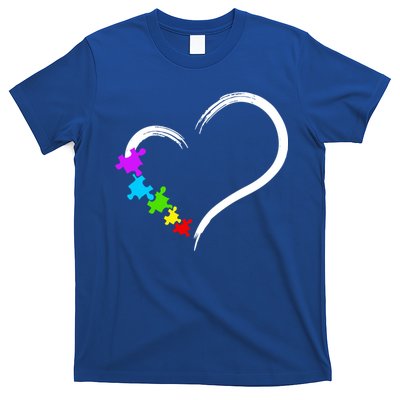 Heart Autism Awareness Love Puzzle Simple Idea Autism Family T-Shirt