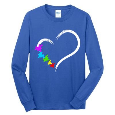 Heart Autism Awareness Love Puzzle Simple Idea Autism Family Tall Long Sleeve T-Shirt