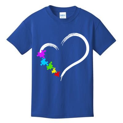 Heart Autism Awareness Love Puzzle Simple Idea Autism Family Kids T-Shirt