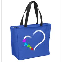 Heart Autism Awareness Love Puzzle Simple Idea Autism Family Zip Tote Bag