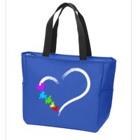 Heart Autism Awareness Love Puzzle Simple Idea Autism Family Zip Tote Bag