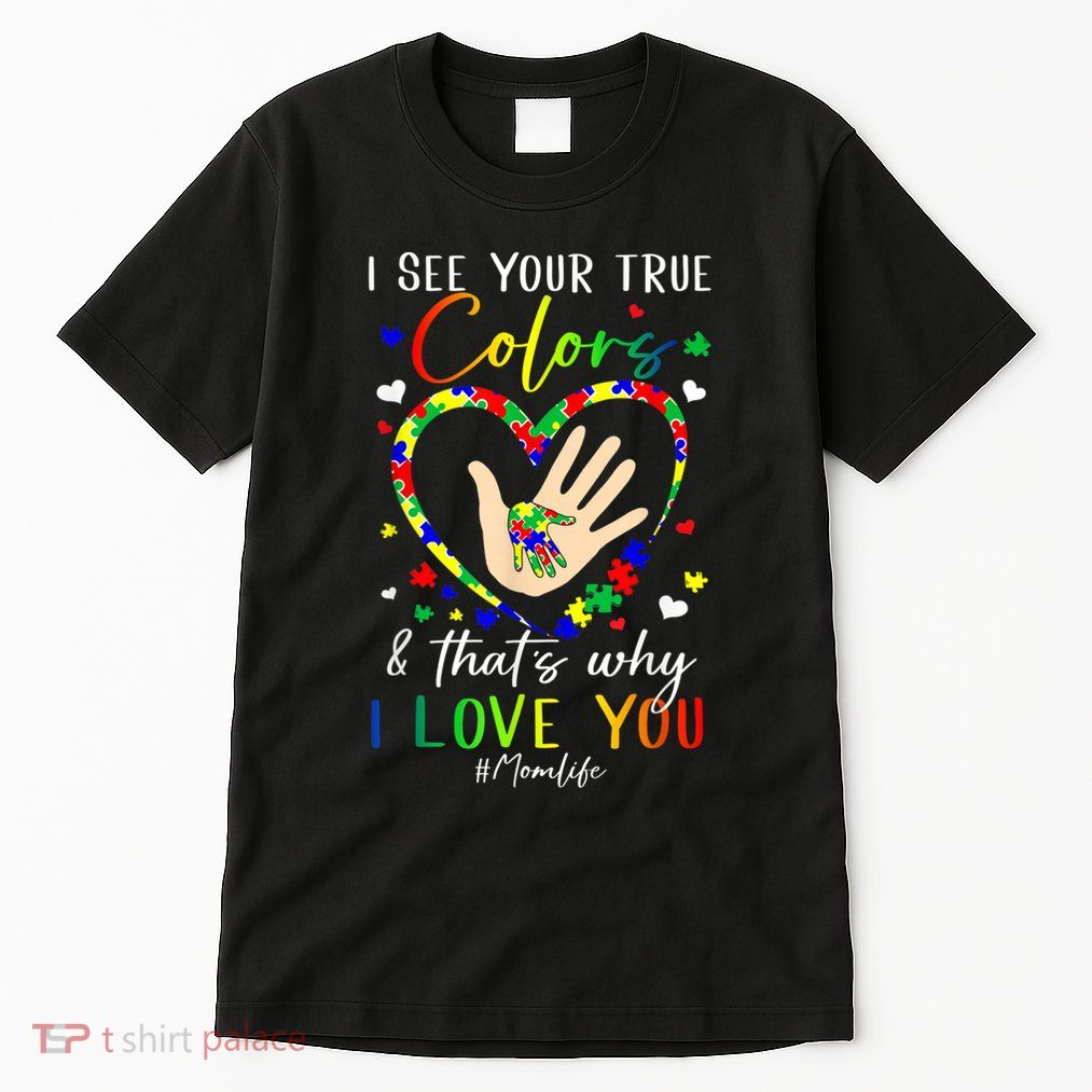 Heart Autism Awareness Month Support Momlife Autistic Child Tall T-Shirt