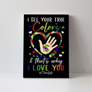 Heart Autism Awareness Month Support Momlife Autistic Child Canvas