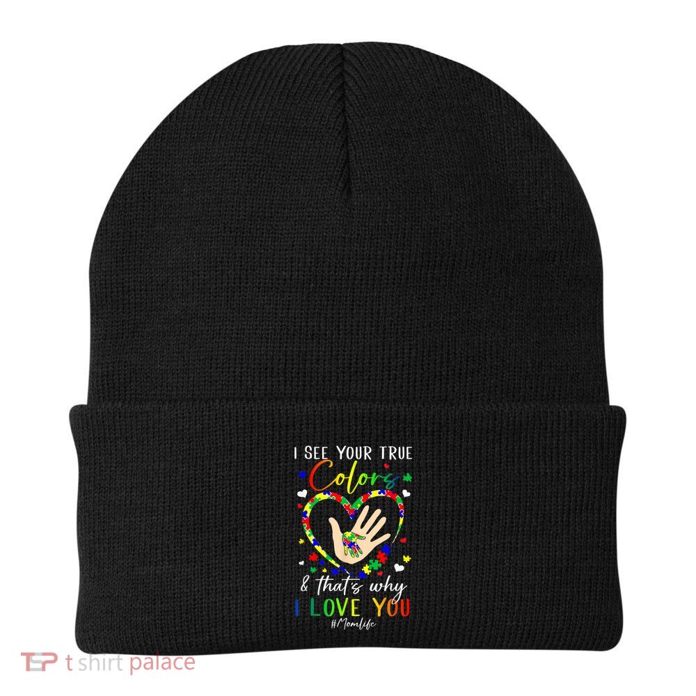 Heart Autism Awareness Month Support Momlife Autistic Child Beanie
