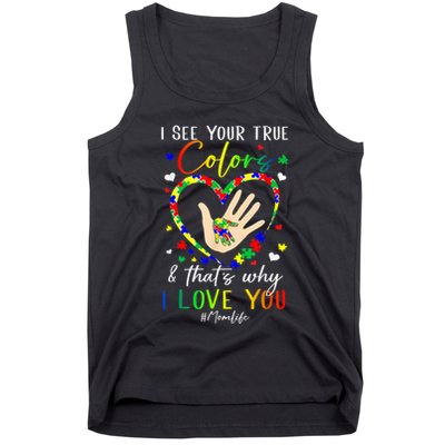 Heart Autism Awareness Month Support Momlife Autistic Child Tank Top
