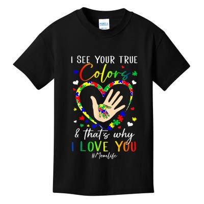 Heart Autism Awareness Month Support Momlife Autistic Child Kids T-Shirt