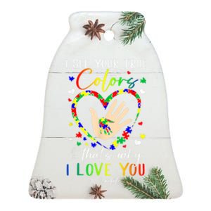 Heart Autism Awareness Month Support Momlife Autistic Child Ceramic Bell Ornament