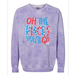 Hot Air Balloon Oh The Places You’Ll Go When You Read Colorblast Crewneck Sweatshirt