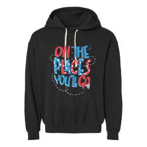 Hot Air Balloon Oh The Places You’Ll Go When You Read Garment-Dyed Fleece Hoodie