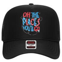 Hot Air Balloon Oh The Places You’Ll Go When You Read High Crown Mesh Back Trucker Hat