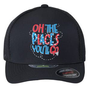 Hot Air Balloon Oh The Places You’Ll Go When You Read Flexfit Unipanel Trucker Cap